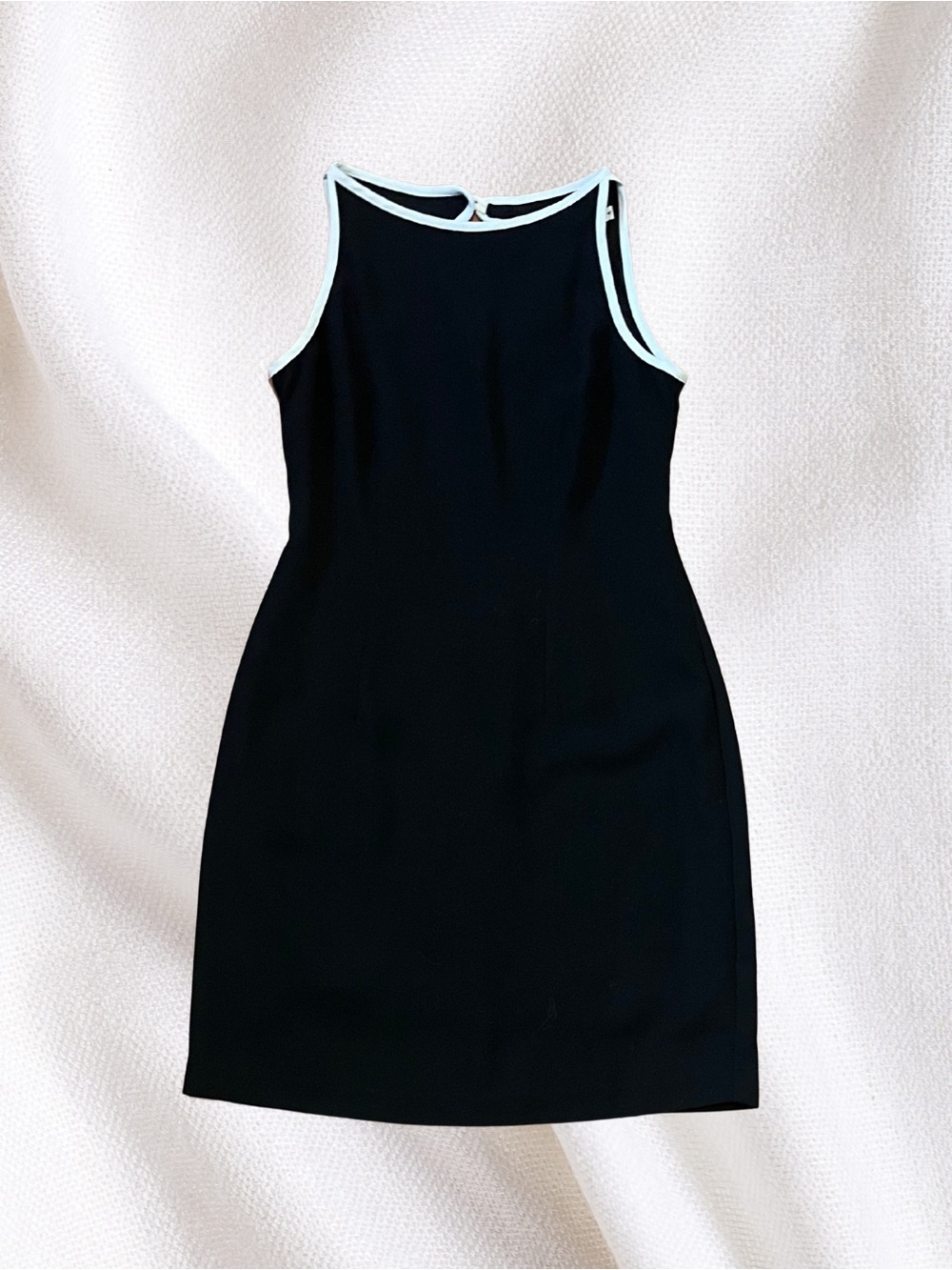 CDC Black Midi Sheath Dress with White Trim